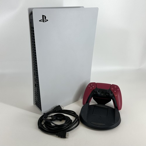 Sony PlayStation 5 Disc Edition Console White 825GB + 1TB w/ HDMI - Very Good