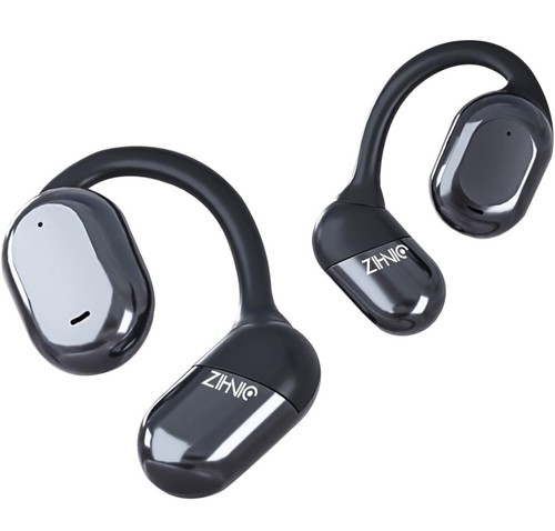 Zihnic Open Ear Hook Headphones Wireless Bluetooth With Mic Black