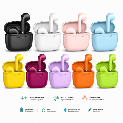 Wireless Earbuds Ear Buds Bluetooth 5.3 Charging Case iPhone Samsung Android TWS