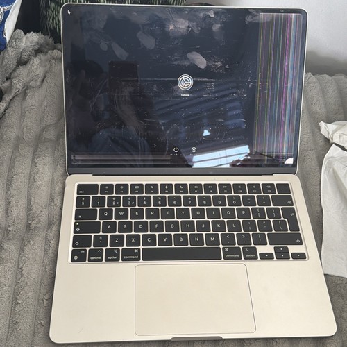 Apple MacBook Air 13-inch Laptop w M3, Space Grey, 512GB SSD. Screen damaged.