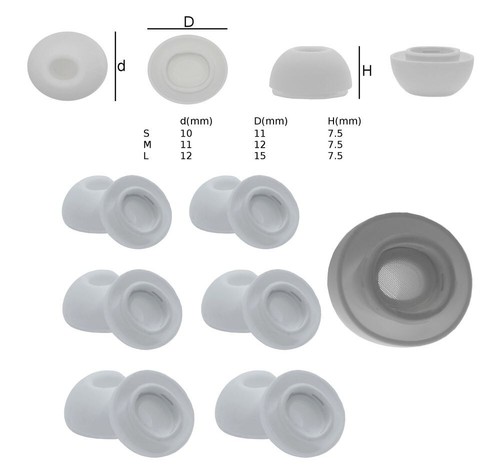 Replacement Ear Pads for AirPods Pro 1/2 Silicone Ear Tips S/M/L, 2-3-6 Pairs