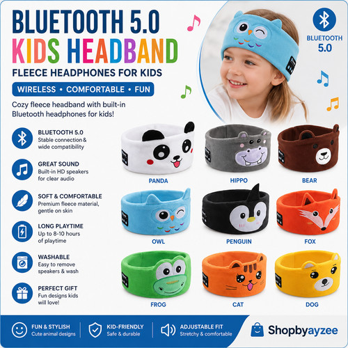 Bluetooth 5.0 Kid Headphones Headband Fleece Headband Children Baby Toddler HOT