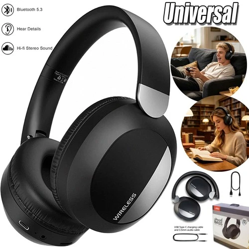 Wireless Headphones Bluetooth Noise Cancelling Stereo Earphones Over Ear Headset
