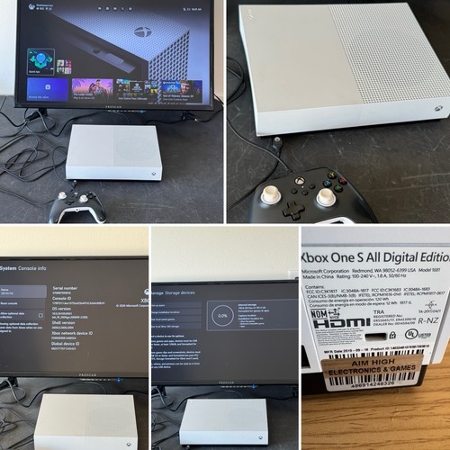 Xbox One S 1TB 4K Digital Edt W/wired Controller + Cables (New Paste/Washed)