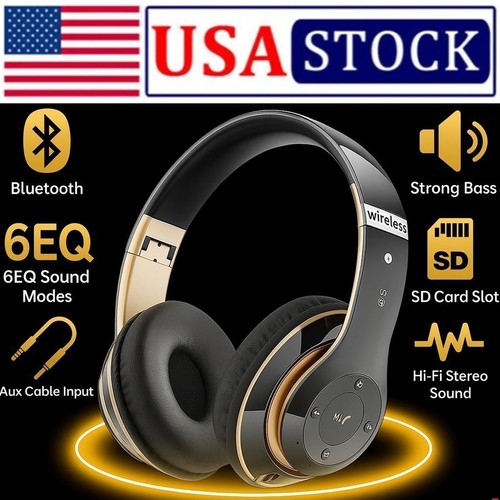 Wireless Headphones Bluetooth Noise Cancelling Stereo Earphones Over Ear Headset
