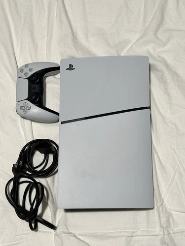 Sony PlayStation 5 PS5 Slim Digital Edition 1TB Console White Bundle Controller