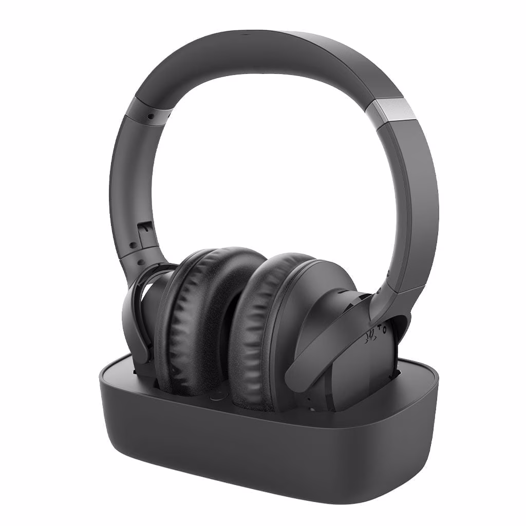 Avantree Ensemble - Wireless Headphones for TV Watching for Seniors, Easy Setup & Charging Dock, 35H Play Time