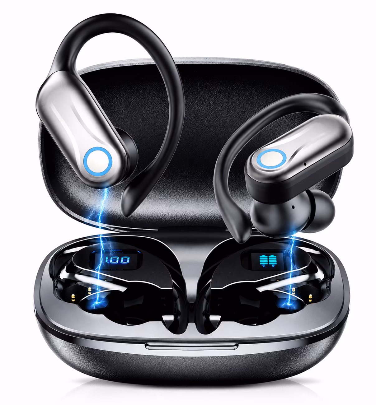 ETEPEHI Wireless Earbuds - 68Hrs Bluetooth 5.4 Headphone Sport, Bluetooth Earbuds Stereo Deep Bass Over Ear Bud with Earhooks, Wireless Headphones for Workout/Running