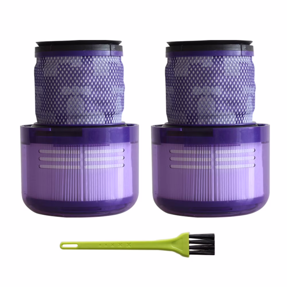 MEGICOT 2- Pack Post-Filter Compatible with Dyson V11 V15 SV14 Animal Absolute Torque Drive Cordless Stick Vacuum Cleaner, 2 Replacement Hepa Filters + 1 Small Brush