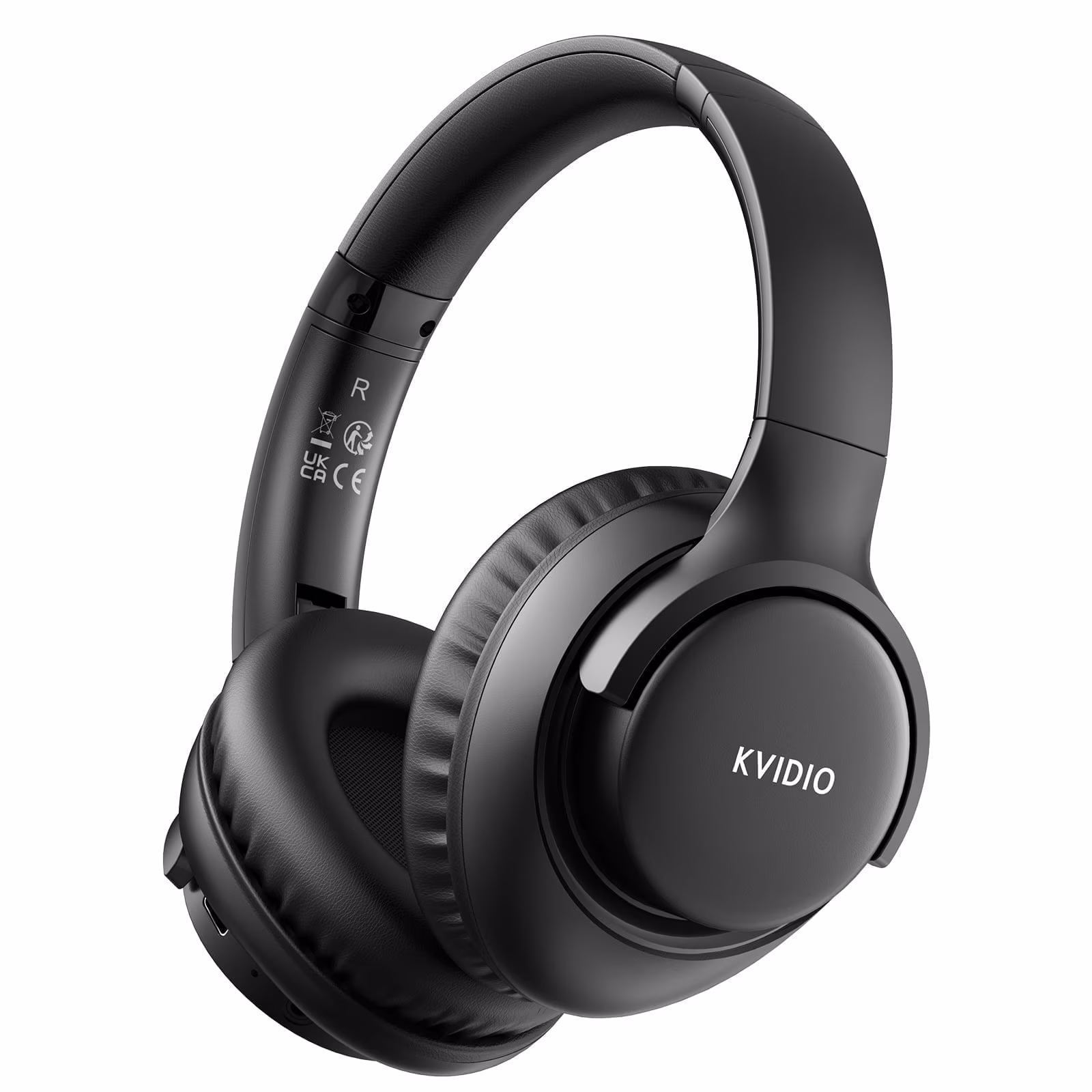 KVIDIO Bluetooth Headphones, Wireless Headphones with Microphone, 65H Running Time, over-Ear Headphones for Computer Laptop Travel Home Office PC (Black)