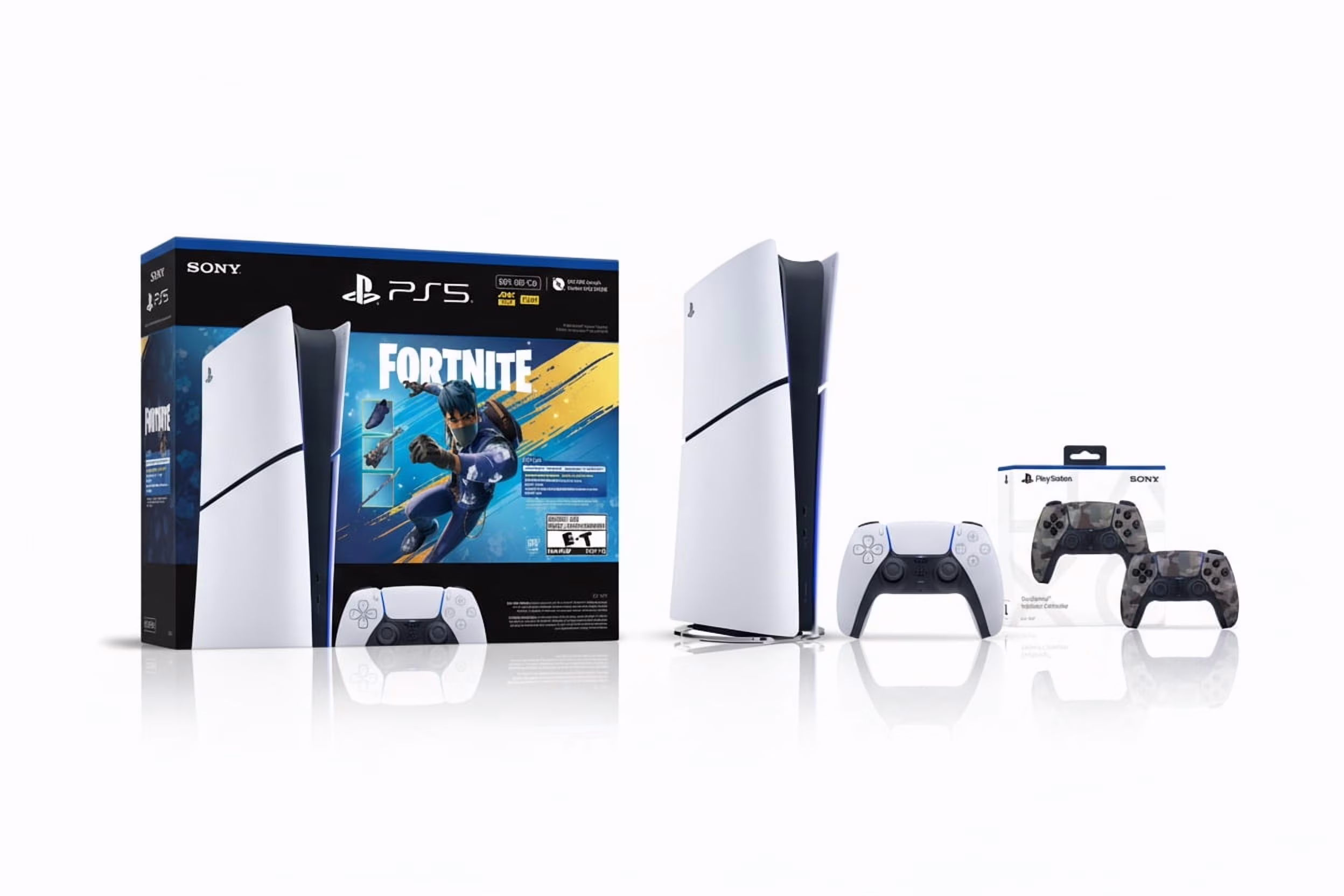 PlayStation 5 Digital Slim Console + PlayStation 5 DualSense Wireless Controller Gray Camouflage - Includes PS5 Console & DualSense Controller