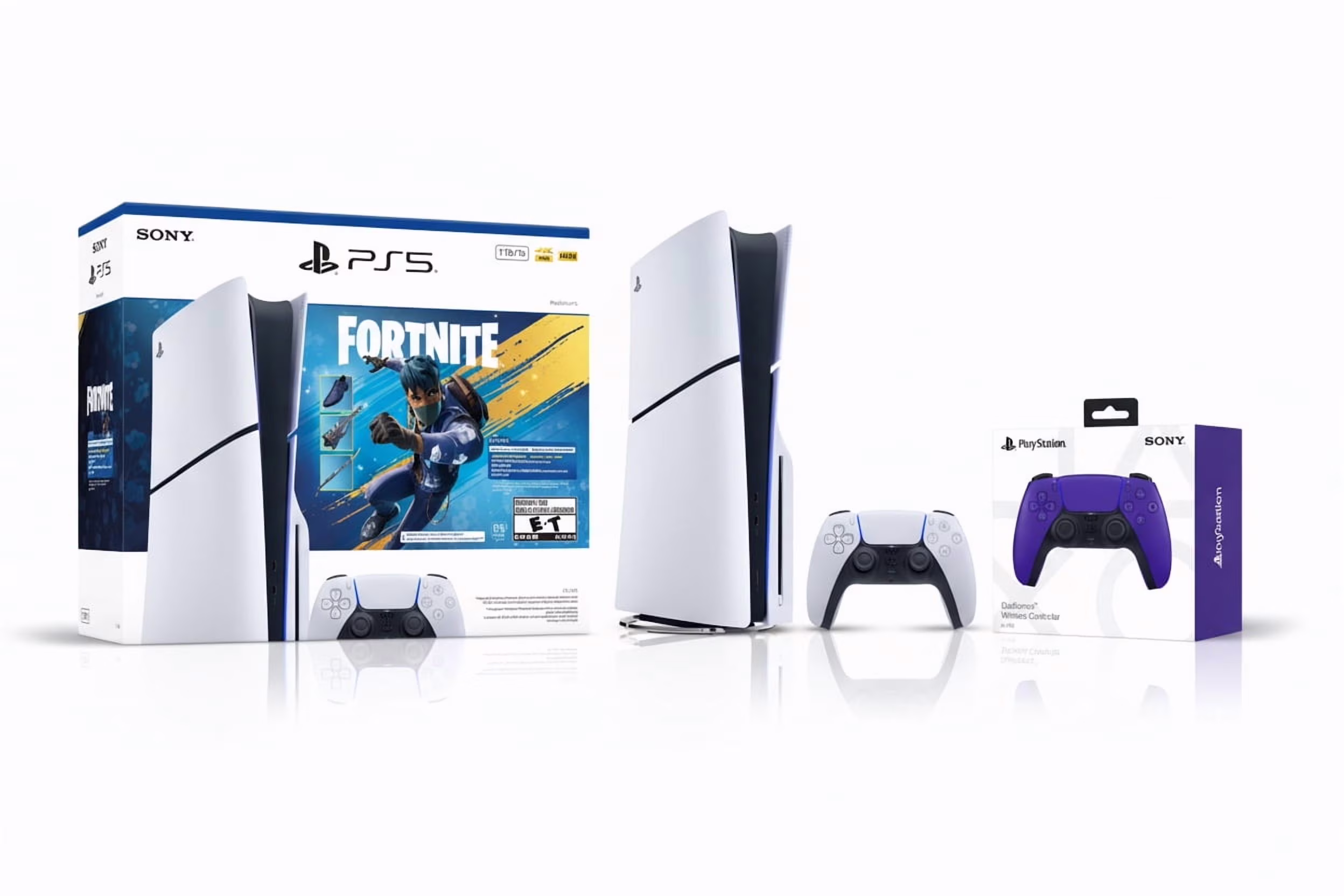 PlayStation 5 Slim Console + PlayStation 5 DualSense Wireless Controller Galactic Purple - Includes PS5 Console & DualSense Controller