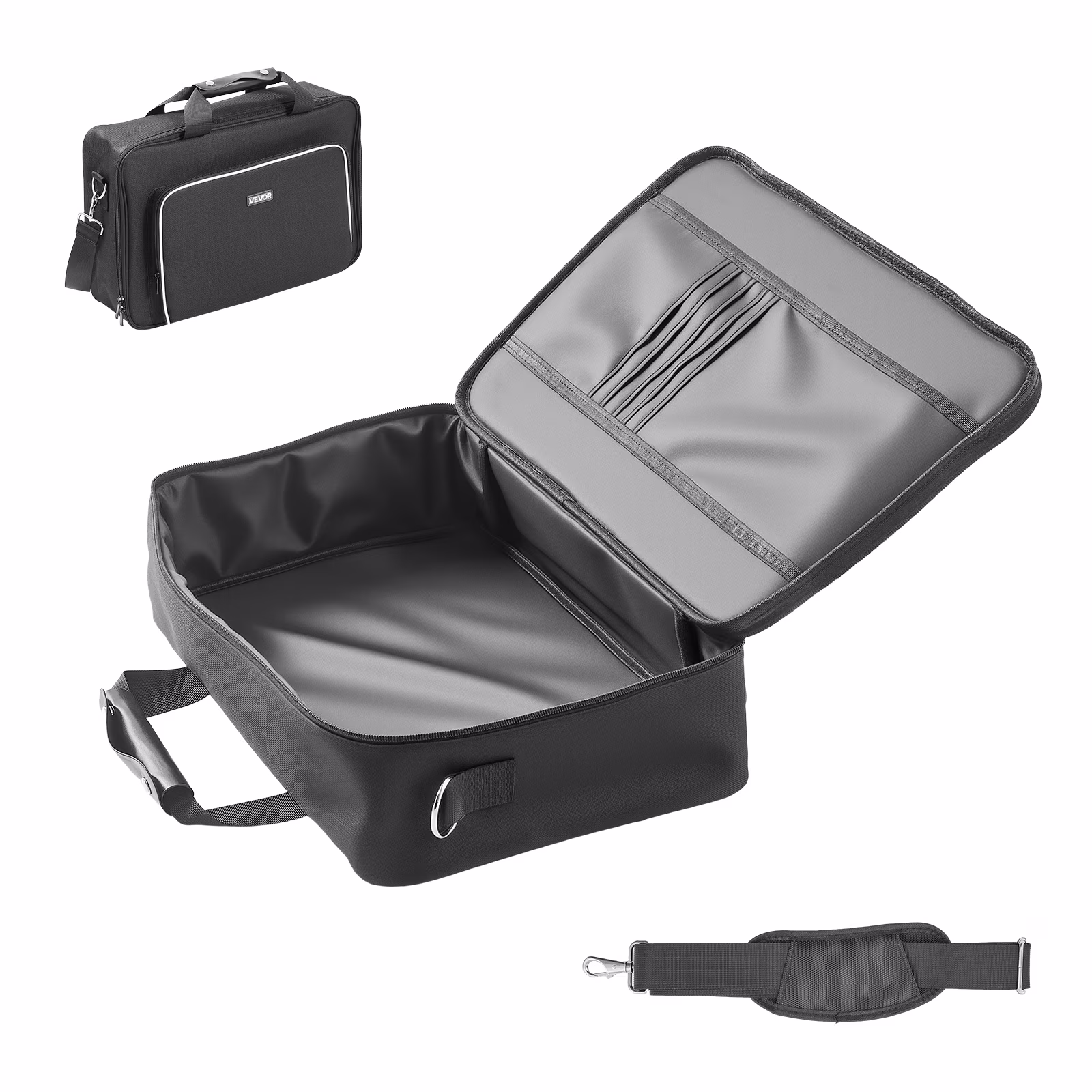 VEVOR PS5 Carrying Case, Travel Bag for Playstation 5 & PS5 Slim Waterproof Nylon, Soft Interior Lining & Padded Dividers for Extra Protection, Spacious Design with Carry Handle for Storage, Home
