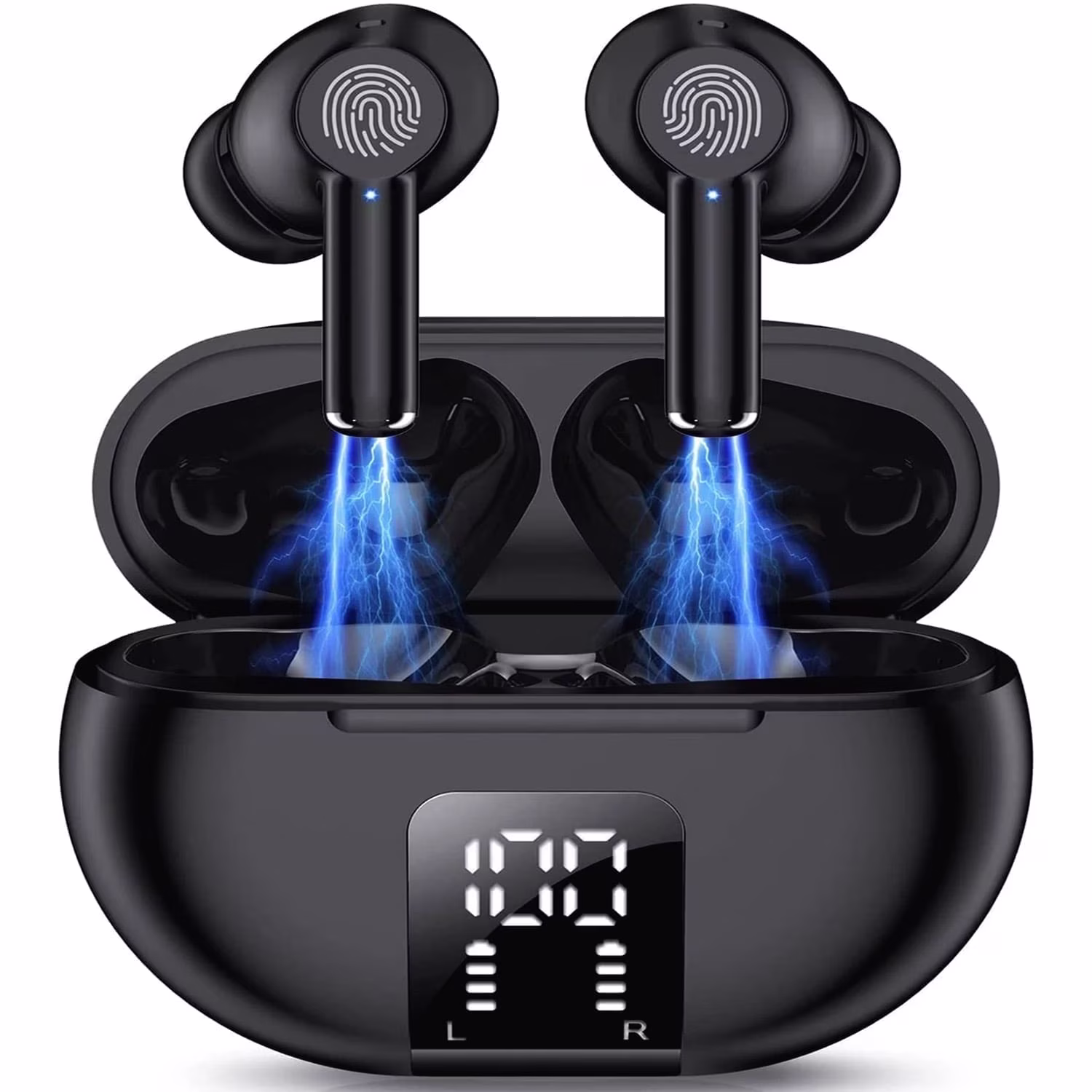 Camkey Wireless Earbuds, Bluetooth 5.0 Earbuds Wireless Bluetooth Headphones with ENC Mic, LED Display Charging Case, HiFi Stereo Sound, 60H Playtime, IPX7 Waterproof