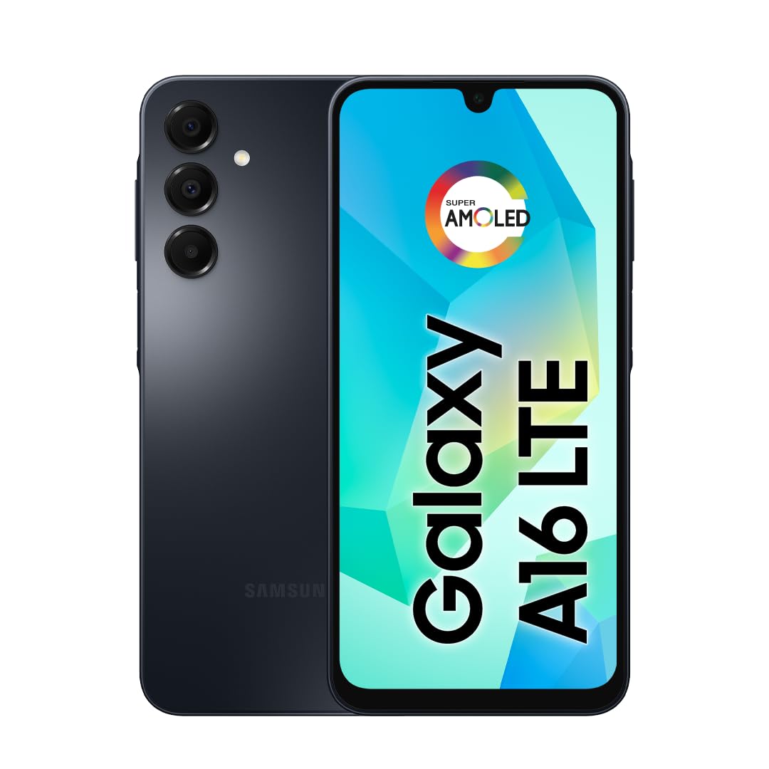 Galaxy A16 4G Dual SIM (128GB, 2025) 6.7" 90Hz AMOLED, Splash Resistant, 8Core, 50MP Camera (Factory Unlocked International Model for GSM, Global) A165M/DS (25W Fast Charger Bundle, Black)
