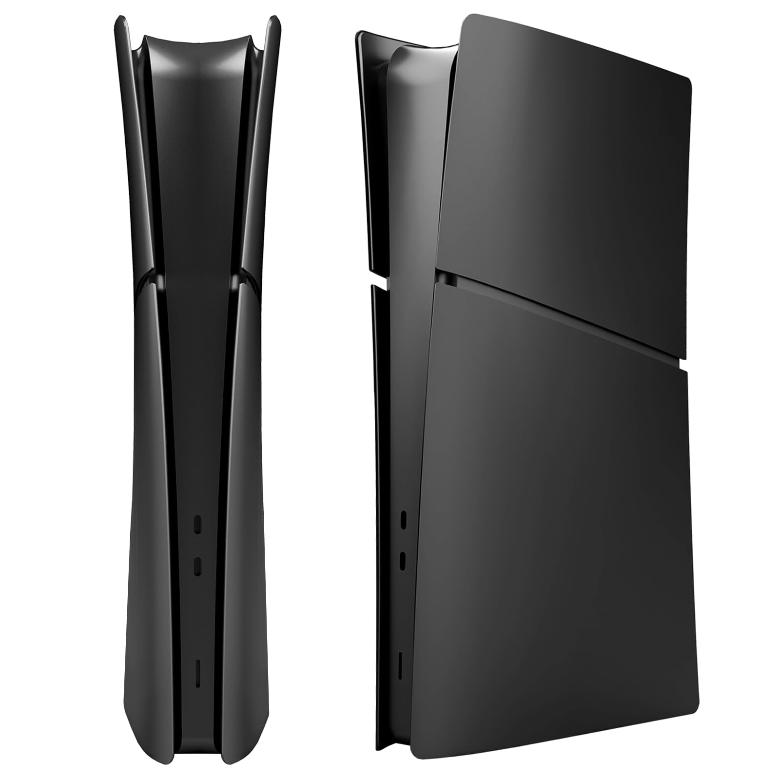 Slim Face Plates for PS5 Slim Digital Edition, Replacement Shell Cover Panel Accessories Compatible with PlayStation 5 Console Faceplate Skin (Black)