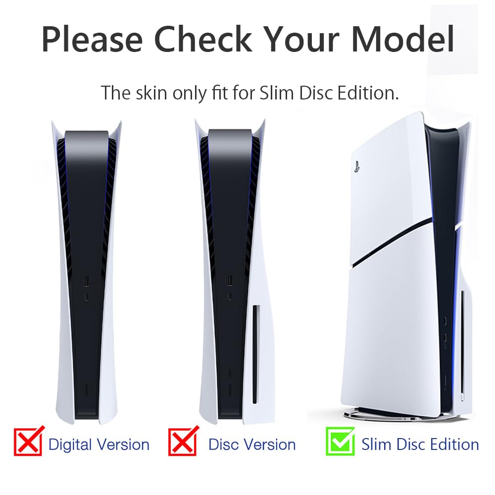Skin Compatible with Slim Disc PS5 - Slim Disc Edition Console and Controller Accessories Cover Skins Controller Skin Gift for Console Full Set Skin Red thumbnail 3