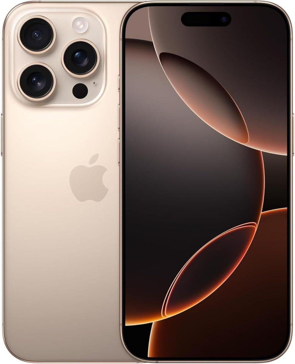 Apple iPhone 16 Pro, 128GB, Desert Titanium - Unlocked (Renewed)