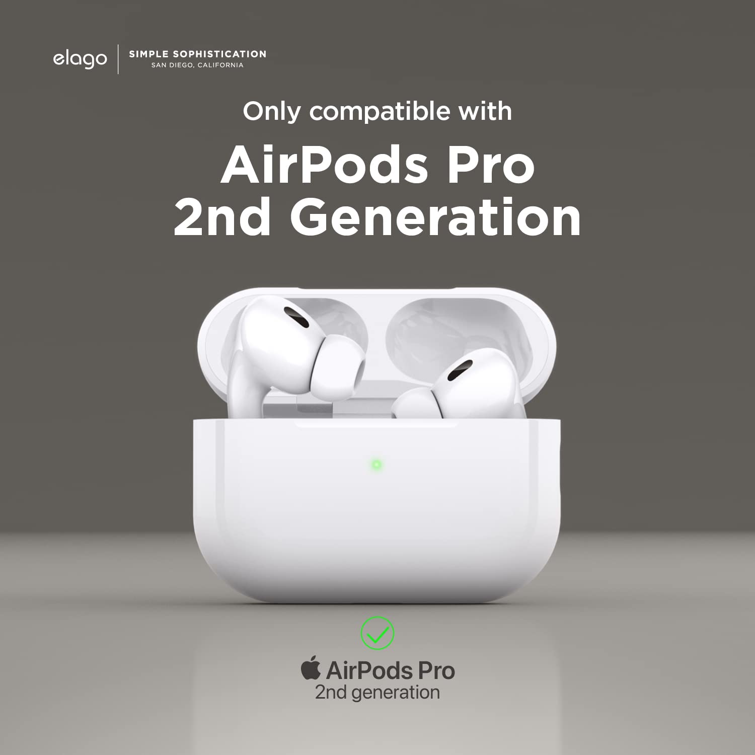 Armor Case Compatible with AirPods Pro 2 Case - Lanyard Included, Supports Wireless Charging, Shock Resistant, Full Protection (Stone) thumbnail 3