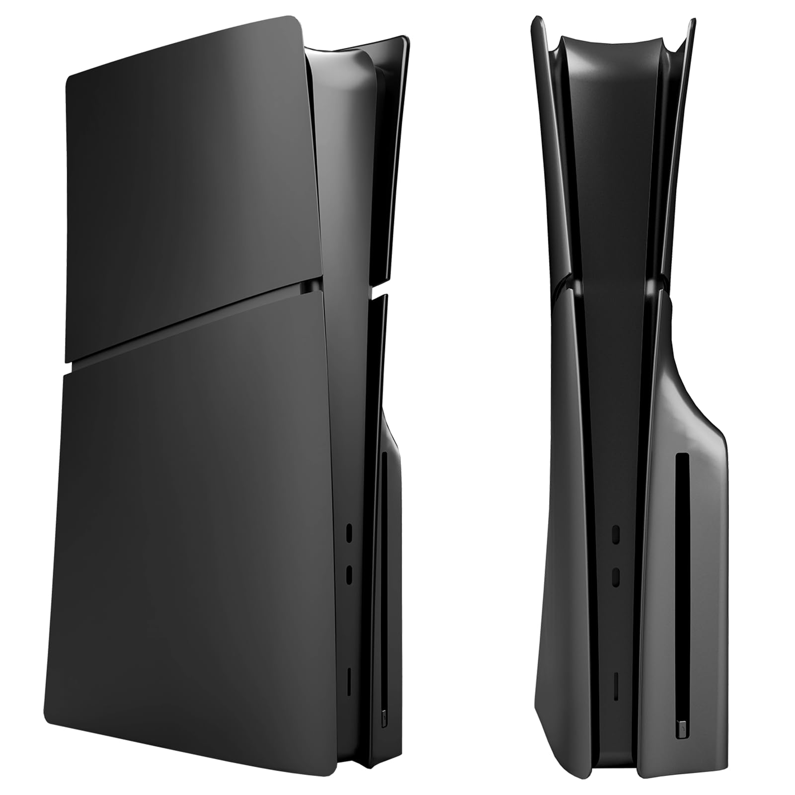 FacePlates for PS5 Slim Disc Edition Cover Plate for PS5 Slim Premium ABS Replacement Plates Anti-Scratch Dustproof Protective Shell Case for PlayStation 5 Slim Accessories Black