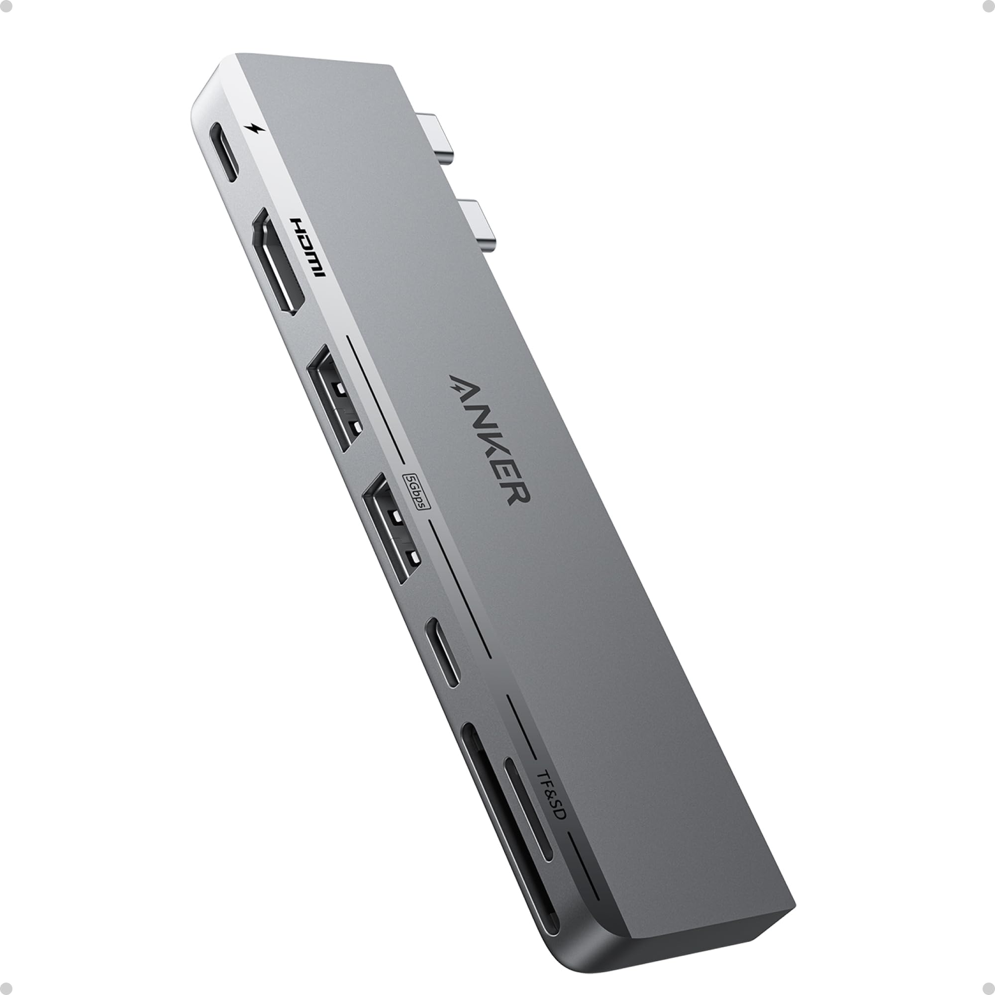 USB C Hub for MacBook, 7-in-2 mac Dock with 4K@60Hz HDMI, Compatible with Thunderbolt 4, 1 Type C and 2 USB A Data Ports for MacBookPro 13 Inch, MacBookAir M4/M5, and More (Not Work with Neo)