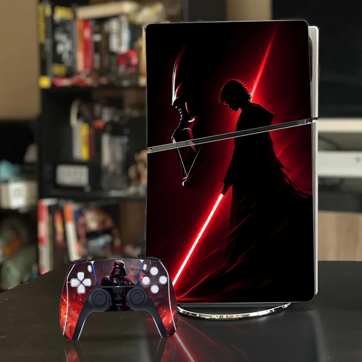 Skin Compatible with Slim Disc PS5 - Slim Disc Edition Console and Controller Accessories Cover Skins Controller Skin Gift for Console Full Set Skin Red thumbnail 5