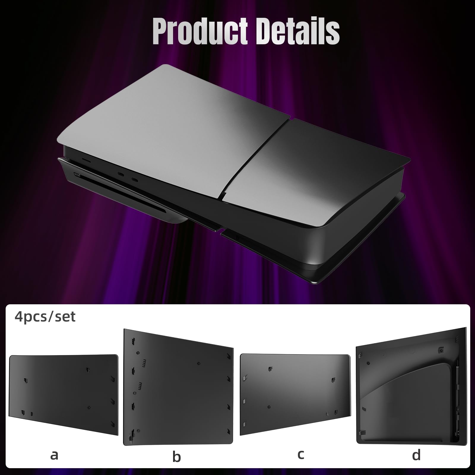 FacePlates for PS5 Slim Disc Edition Cover Plate for PS5 Slim Premium ABS Replacement Plates Anti-Scratch Dustproof Protective Shell Case for PlayStation 5 Slim Accessories Black thumbnail 9