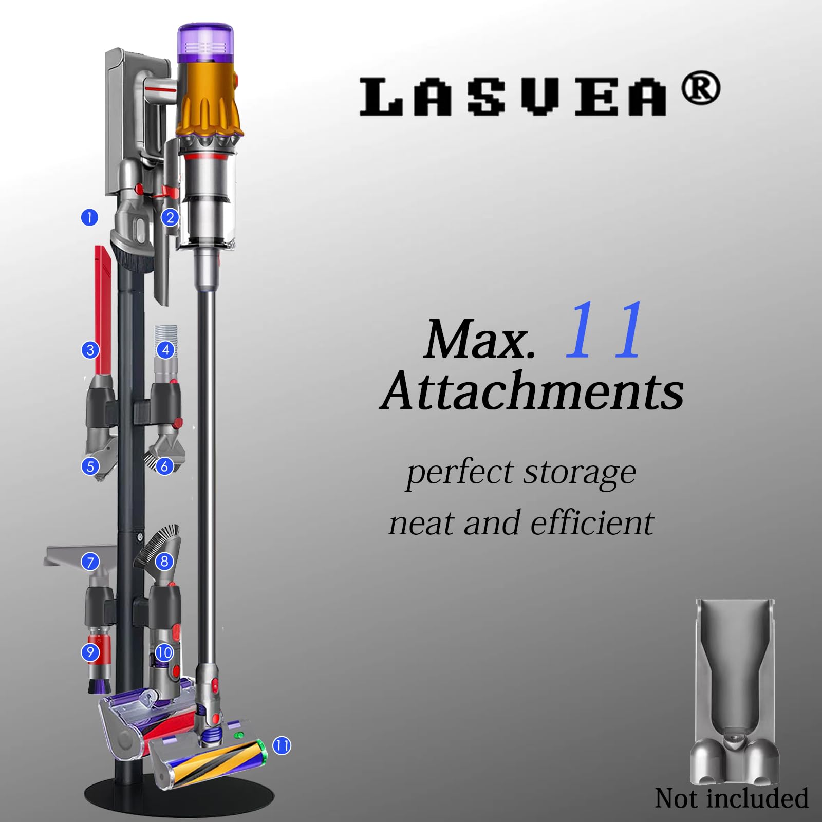 Lasvea Vacuum Stand Compatible with V7 V8 V9 V10 V11 V15 Gen5(Max.11 Accessories),Metal Storage-Bracket-Holder-Stand-Organizer Easy-Access Storage Docking Station thumbnail 3