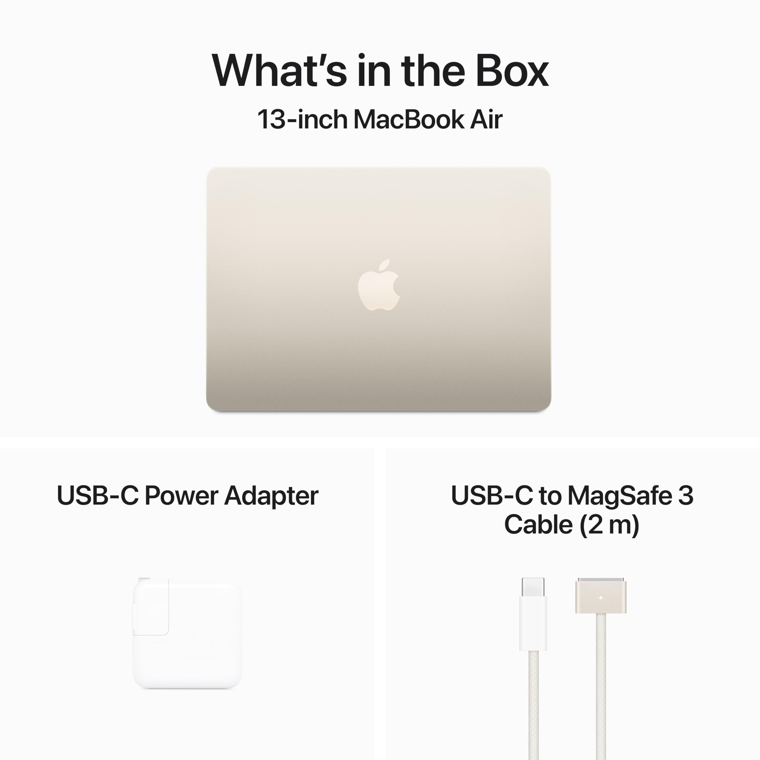 2024 MacBook Air 13-inch Laptop with M3 chip: Built for Apple Intelligence, 13.6-inch Liquid Retina Display, 16GB Unified Memory, 512GB SSD Storage, Backlit Keyboard, Touch ID; Starlight thumbnail 13
