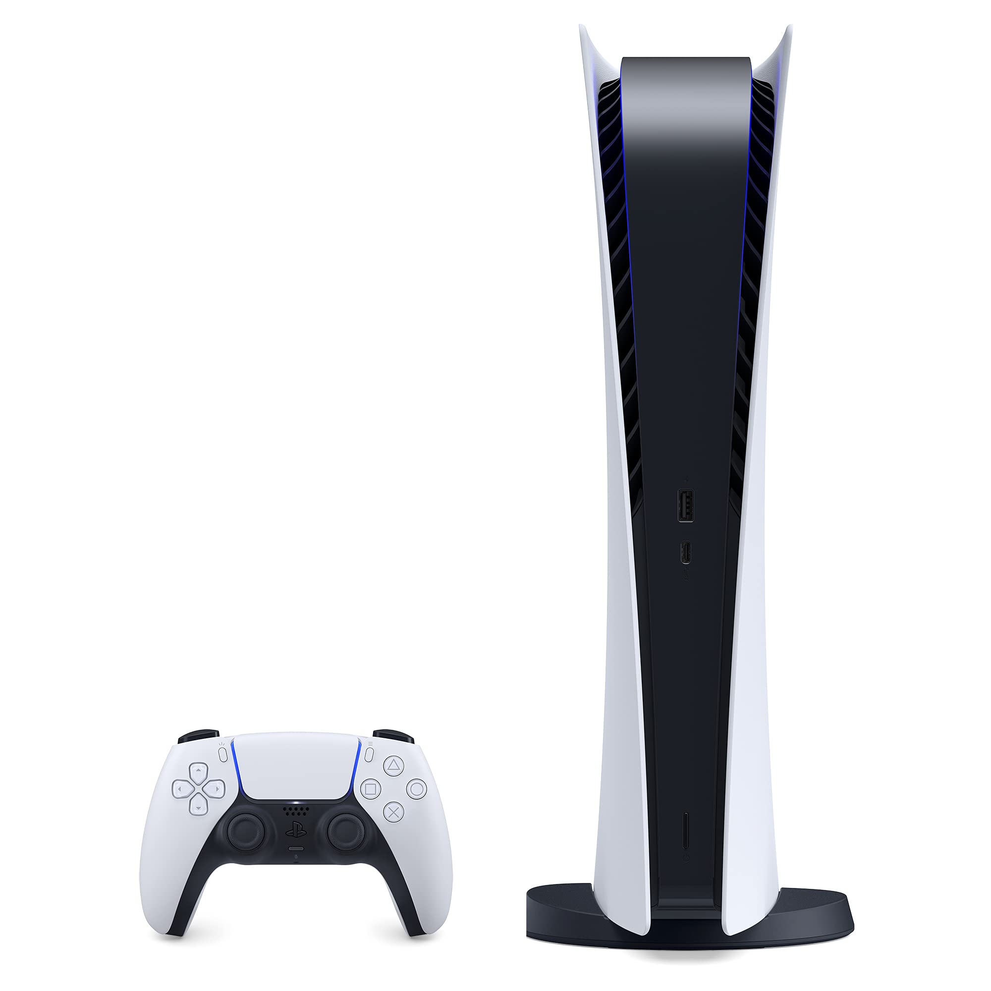 PS5 - Sony PlayStation 5 Digital Edition Gaming Console + Wireless Controller - 16GB GDDR6 RAM, 825GB SSD, 120Hz 8K Output, White thumbnail 3