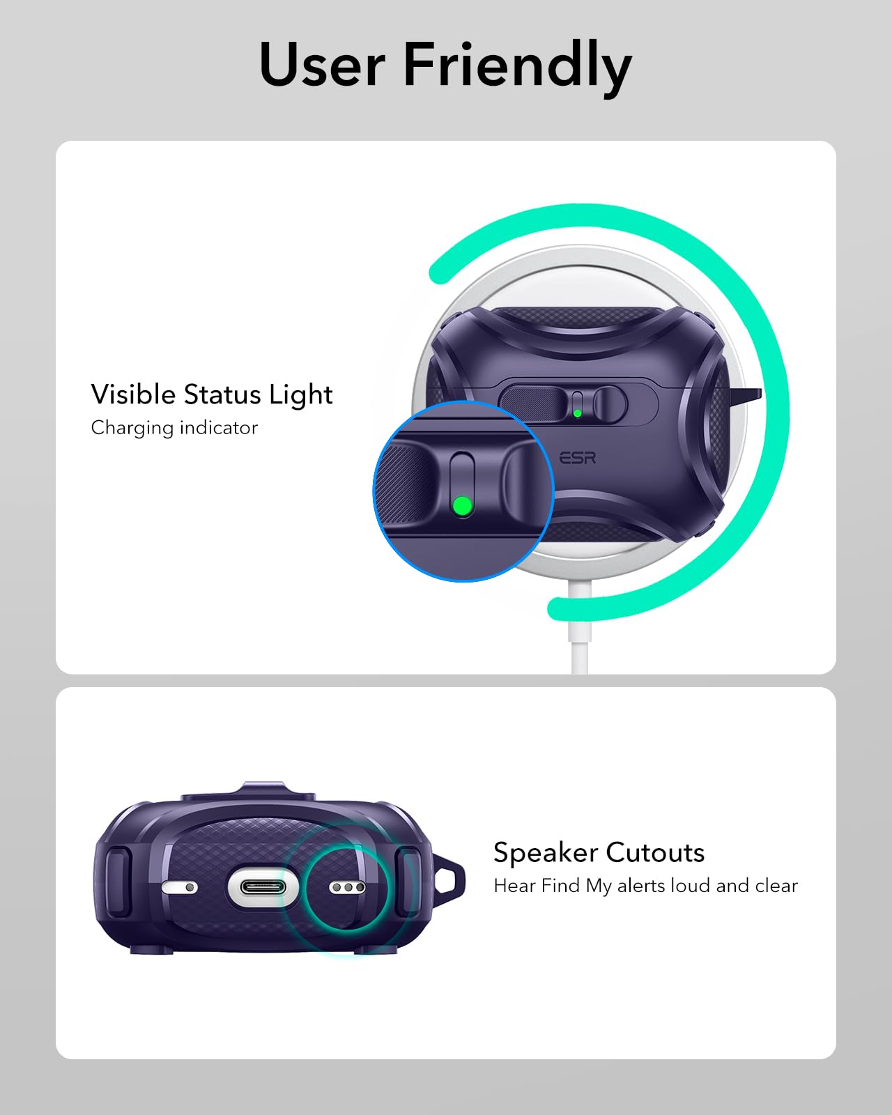ESR for AirPods Pro 3 Case (2025), Compatible with Airpods Pro 3rd Generation Case (USB-C Cable), Effortless MagSafe, Drop-Proof Lock, Easy Open, Cyber Series, Purple thumbnail 17