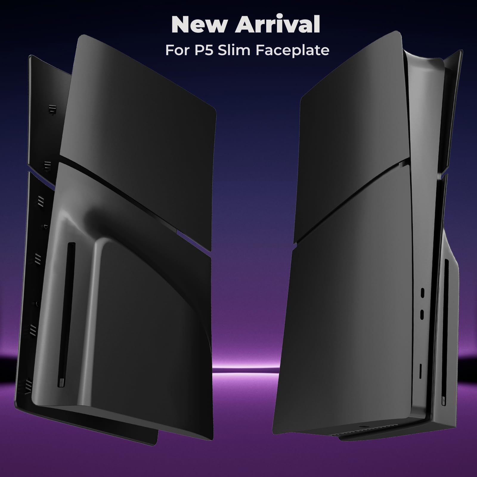 FacePlates for PS5 Slim Disc Edition Cover Plate for PS5 Slim Premium ABS Replacement Plates Anti-Scratch Dustproof Protective Shell Case for PlayStation 5 Slim Accessories Black thumbnail 11