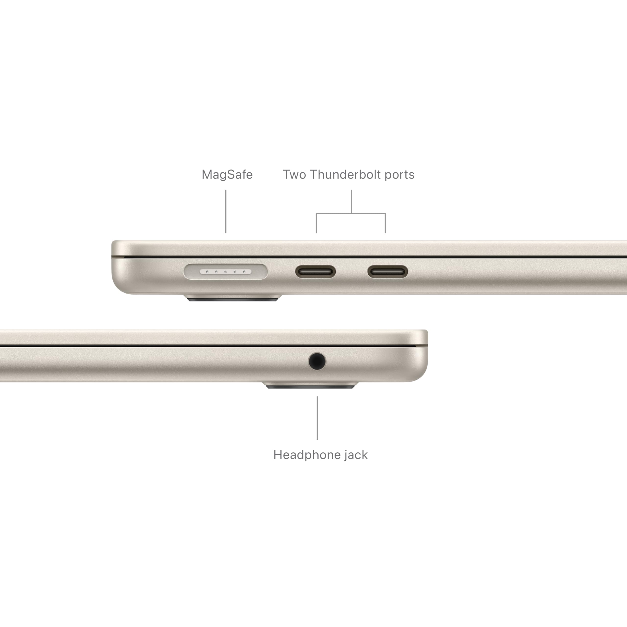 2024 MacBook Air 13-inch Laptop with M3 chip: Built for Apple Intelligence, 13.6-inch Liquid Retina Display, 16GB Unified Memory, 512GB SSD Storage, Backlit Keyboard, Touch ID; Starlight thumbnail 9