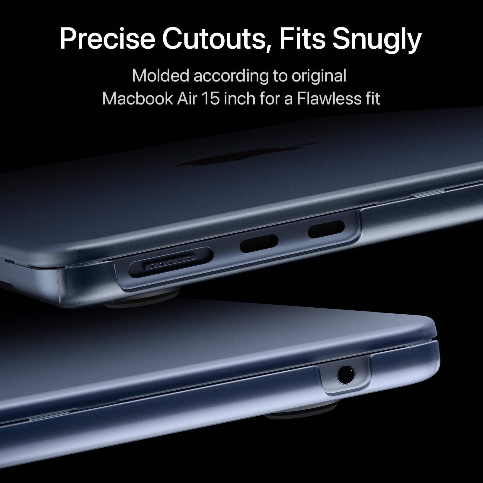 for MacBook Air 15 inch Case M5 M4 M3 M2 2026-2023 Laptop Cover | 100% Color Match, Midnight Blue, Clear Matte, Protective Hard Shell, Ultra Thin, Anti Fingerprint & Scratch, Close Seamlessly thumbnail 7