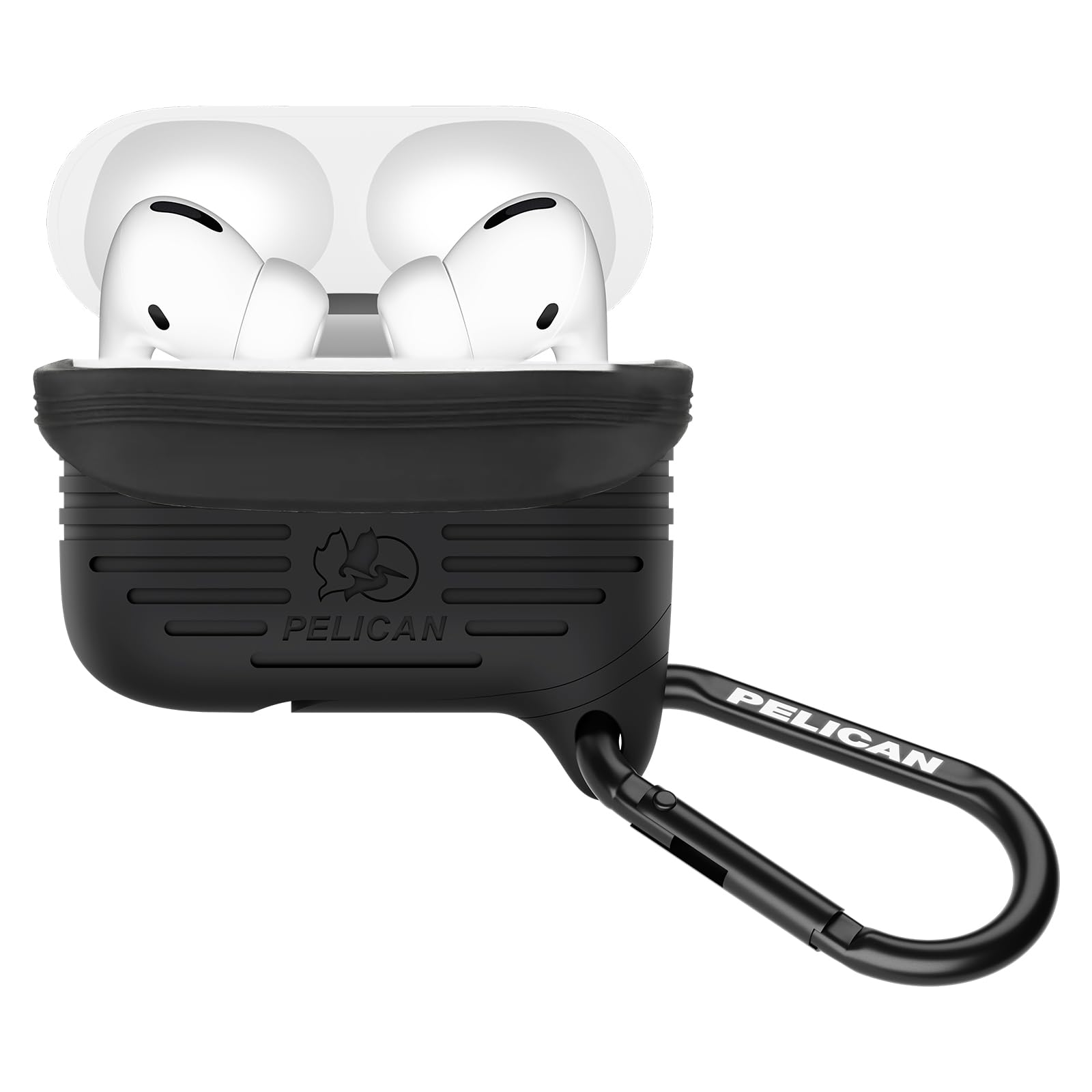 Protector - Compatible with AirPods Pro 3 Case w/Black Carabiner [Wireless Charging] [MIL-STD Protection] IP67 Waterproof Soft Silicone Case for AirPods Pro 3 - Anti Scratch - Black