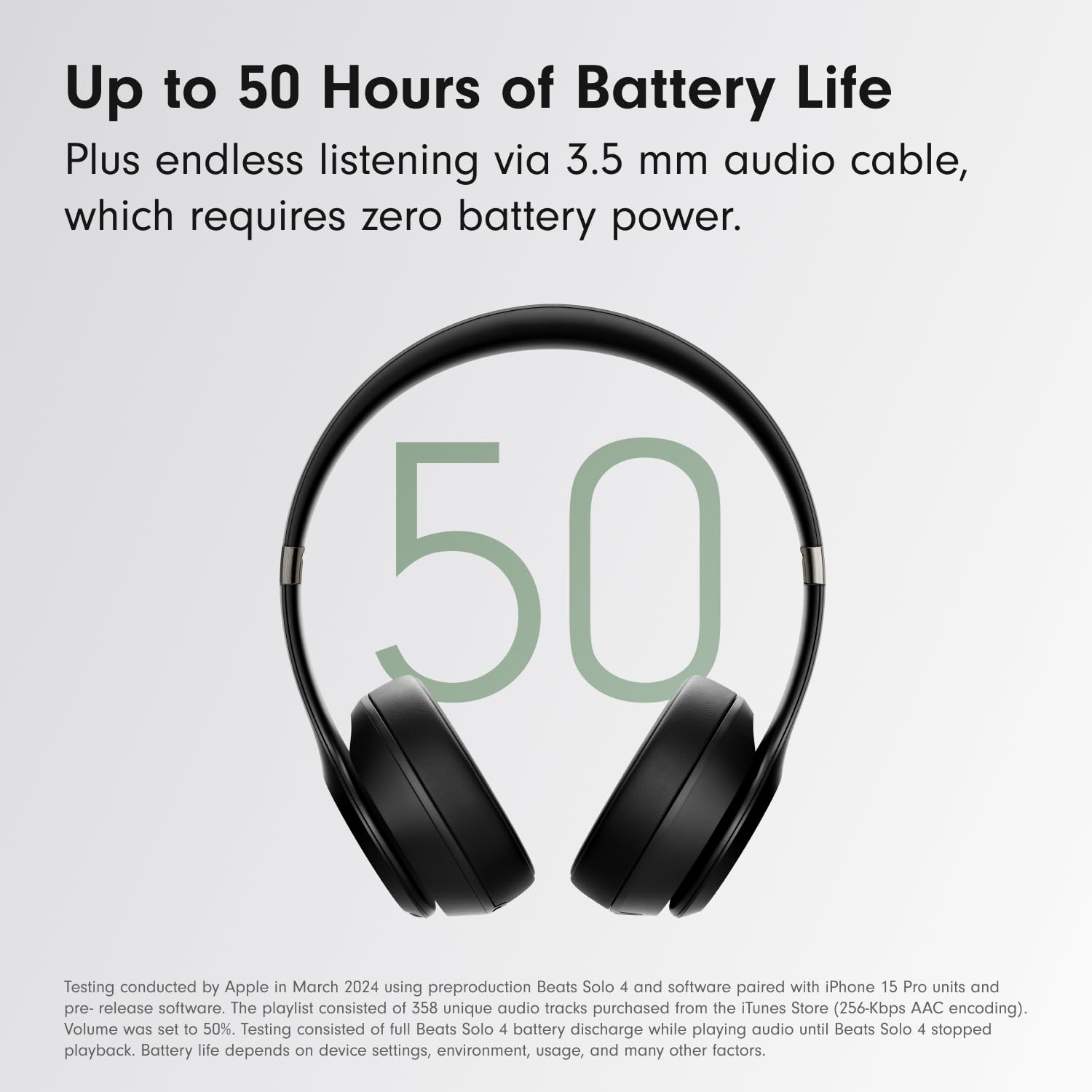 Beats Solo 4 - Wireless On-Ear Bluetooth Headphones, Up to 50-Hour Battery Life, Ultra-Lightweight Comfort, Powerful and Balanced Sound, Apple & Android Compatible - Matte Black thumbnail 9