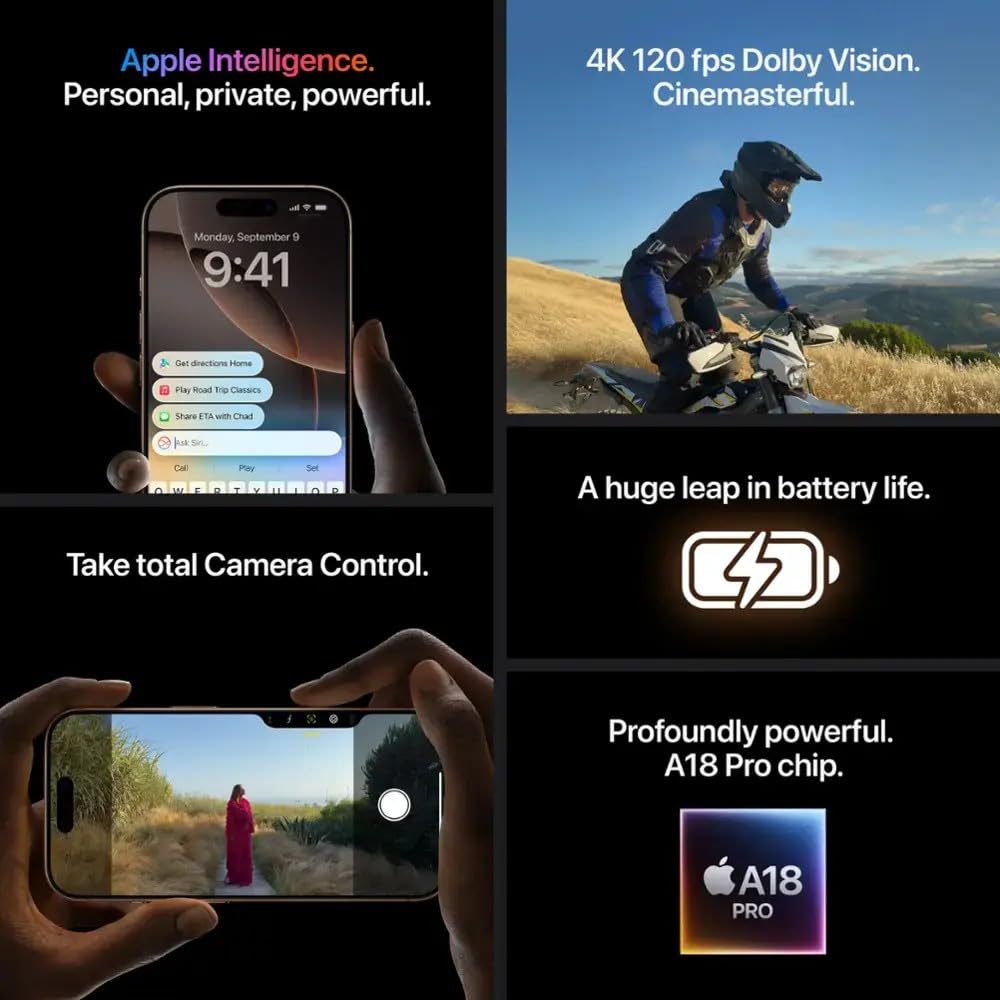 Apple iPhone 16 Pro Max, 256GB, Desert Titanium - Unlocked (Renewed) thumbnail 9