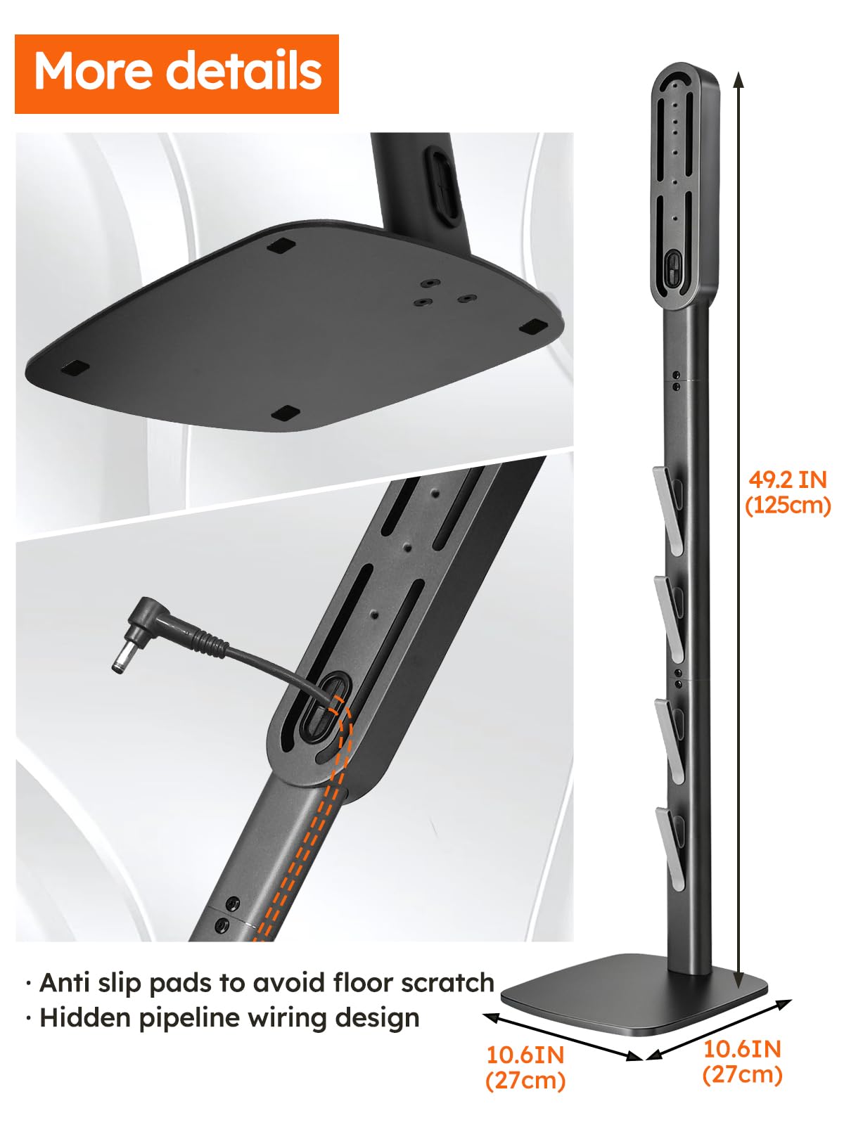 Vacuum Stand for Dyson V16 Gen5 V15 V12 V11 V10 V8 V7 V6 – Stable Metal Holder w/Hidden Cord Management & 4 Hooks, Storage Rack for Dyson Cordless Vacuum & Accessories, Easy Assembly, Dark Gray thumbnail 13