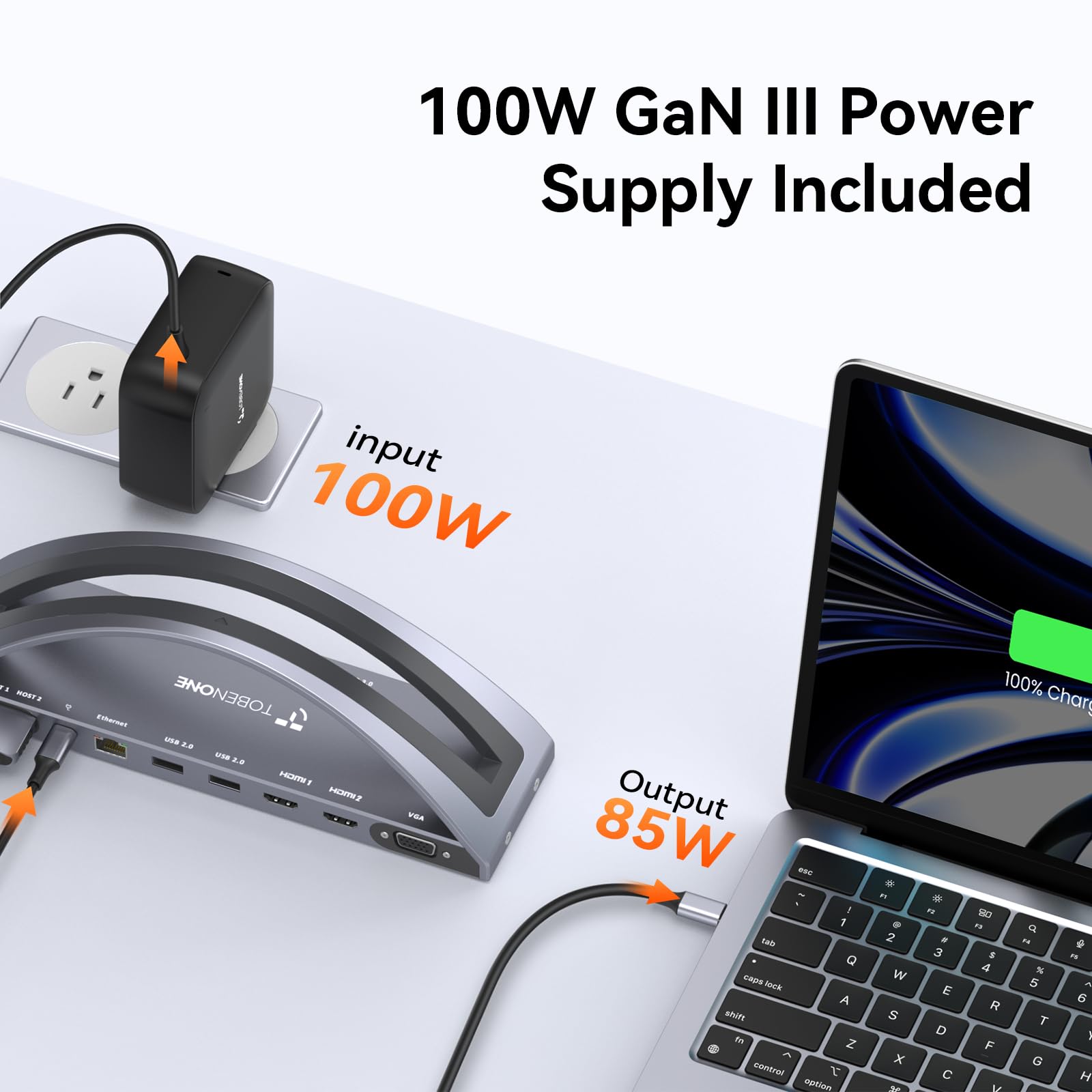 MacBook Docking Station Dual 4K Monitor for M1-M5 Pro/Max, 13-in-2 USB C Docking Station with 100W Power Adapter, Laptop Dock Stand with 2 HDMI, VGA, 5 USB, PD 3.0, RJ45, SD/Micro SD, Audio thumbnail 9