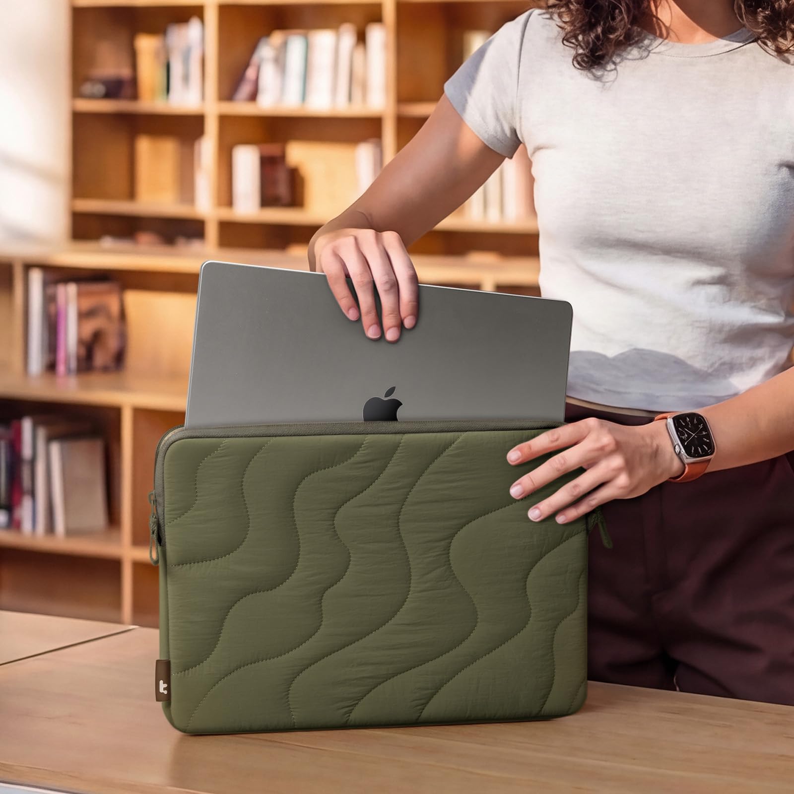 360 Protective Puffy Laptop Sleeve for 13-inch MacBook Air M5/A3449(2026)/M4/M3/M2 A3240 A3113, MacBook Neo A18 & MacBook Pro M2/M1, Quilted Soft Puffer Bag for 13-inch Surface Pro Copilot+PC thumbnail 13