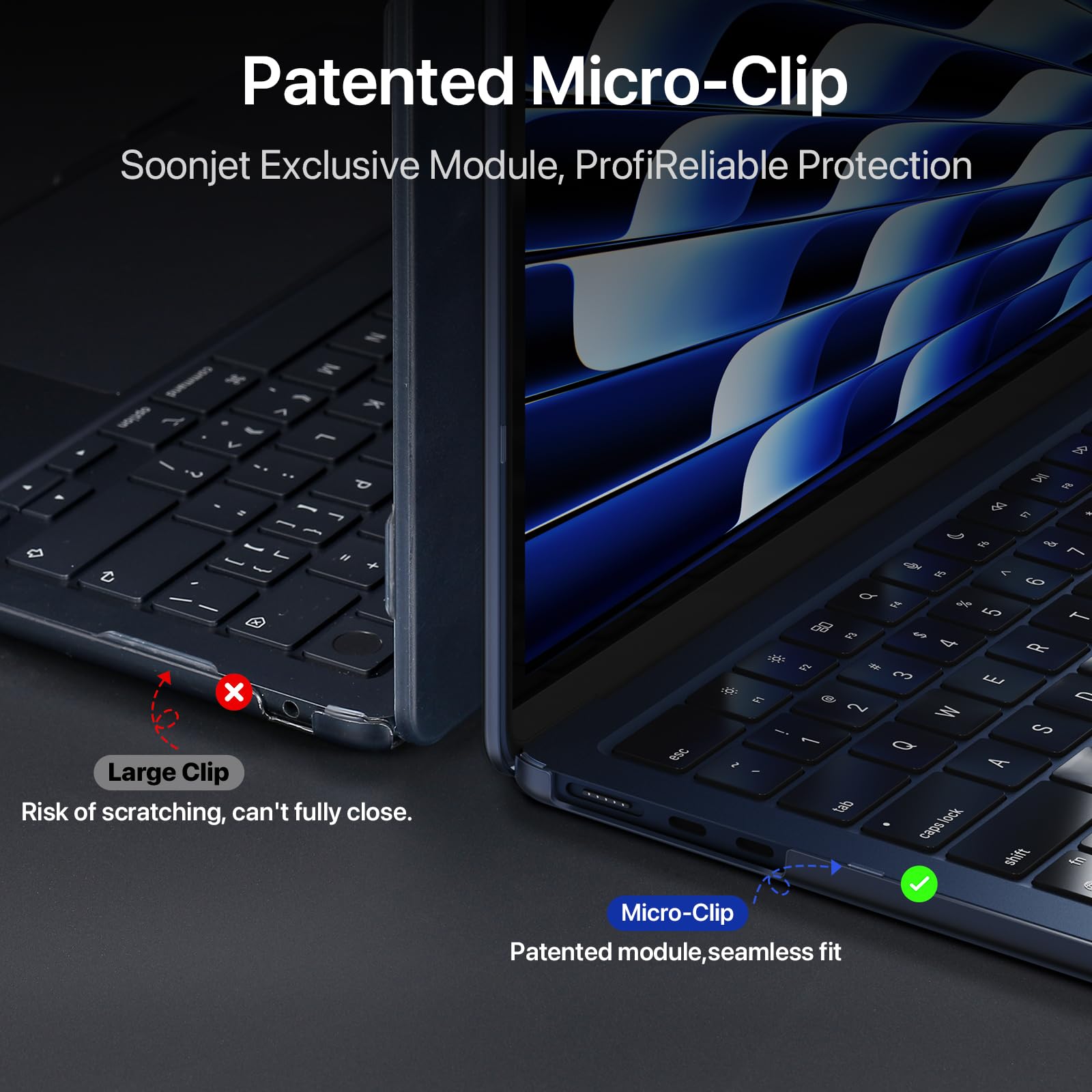 for MacBook Air 15 inch Case M5 M4 M3 M2 2026-2023 Laptop Cover | 100% Color Match, Midnight Blue, Clear Matte, Protective Hard Shell, Ultra Thin, Anti Fingerprint & Scratch, Close Seamlessly thumbnail 13