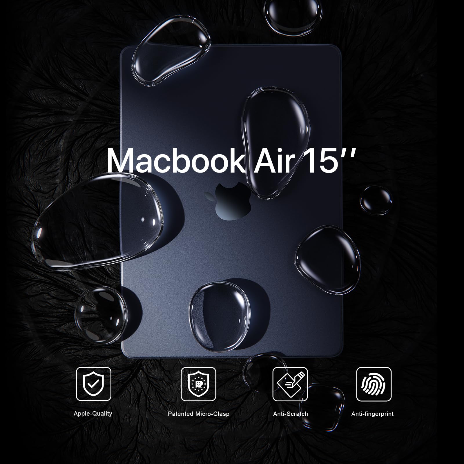 for MacBook Air 15 inch Case M5 M4 M3 M2 2026-2023 Laptop Cover | 100% Color Match, Midnight Blue, Clear Matte, Protective Hard Shell, Ultra Thin, Anti Fingerprint & Scratch, Close Seamlessly thumbnail 3