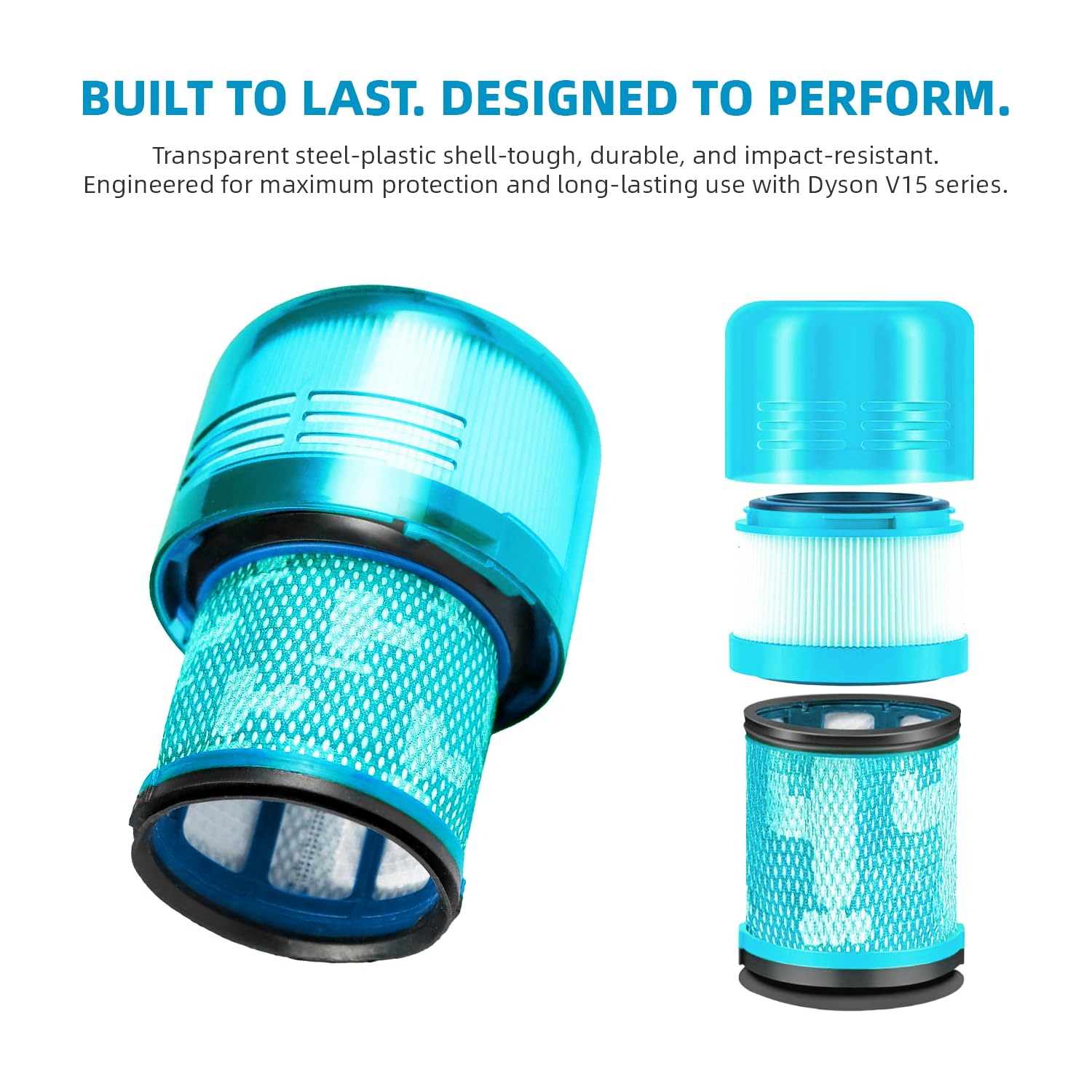 Dyson V15 Filter, 2-Pack Premium True HEPA Replacement Filters Compatible with Dyson V15 Detect, V15 Detect Absolute, V15 Submarine, V15 Detect Filter, V11 Animal Filter, V11 Filter, Part no 970013-02 thumbnail 13