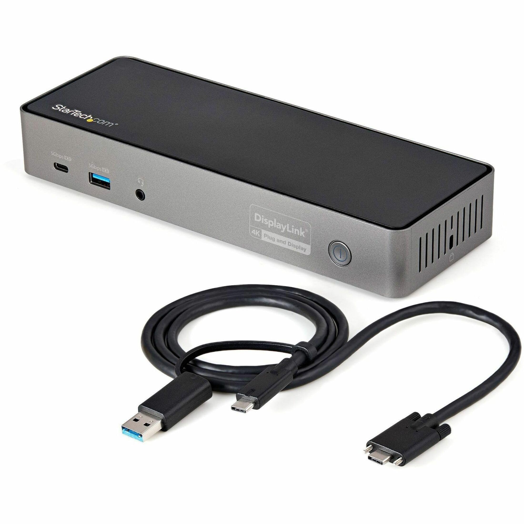 USB-C / USB-A Hybrid Docking Station for MacBook Pro / Air M1 M2 M3 M4 & Windows, Universal Triple 4K 60Hz HDMI DP Dock, Thunderbolt Compatible, 85W Laptop Charging - TAA, Black & Gray