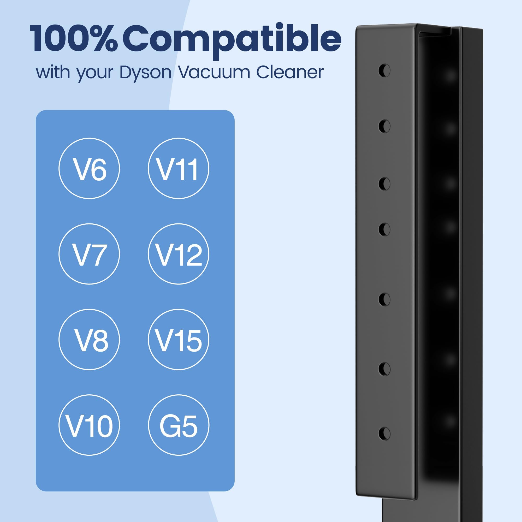 Vacuum Cleaner Stand Compatible with Dyson V15, V12, V11, V10, V8, V7, V6 & G5 – Freestanding Holder with Accessory Storage, No Drilling Required, Easy Installation thumbnail 5