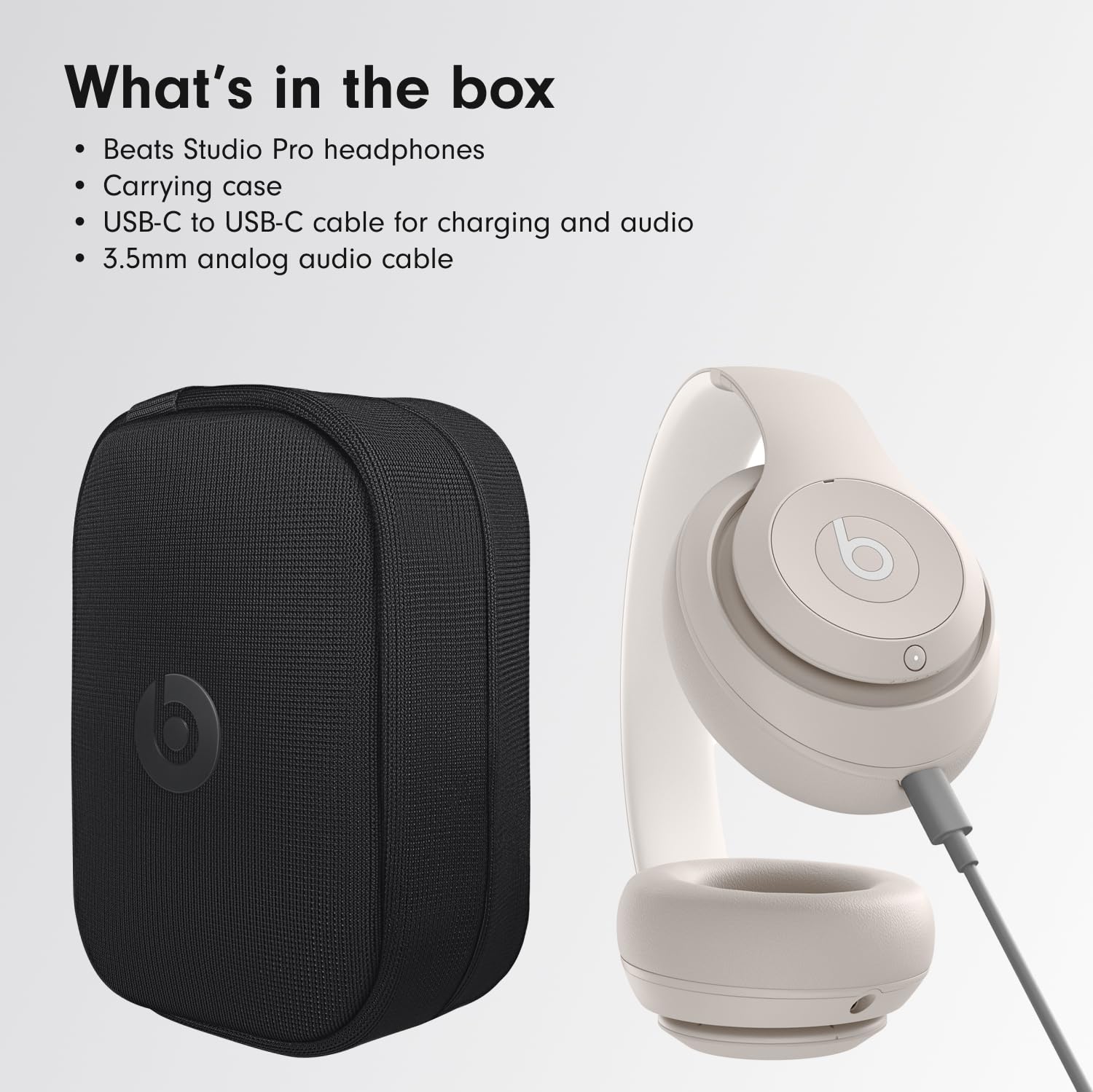 Beats Studio Pro Premium Wireless Over-Ear Headphones- Up to 40-Hour Battery Life, Active Noise Cancelling, Great for Travel & Commuting, USB-C Lossless Audio, Apple & Android Compatible - Sandstone thumbnail 13