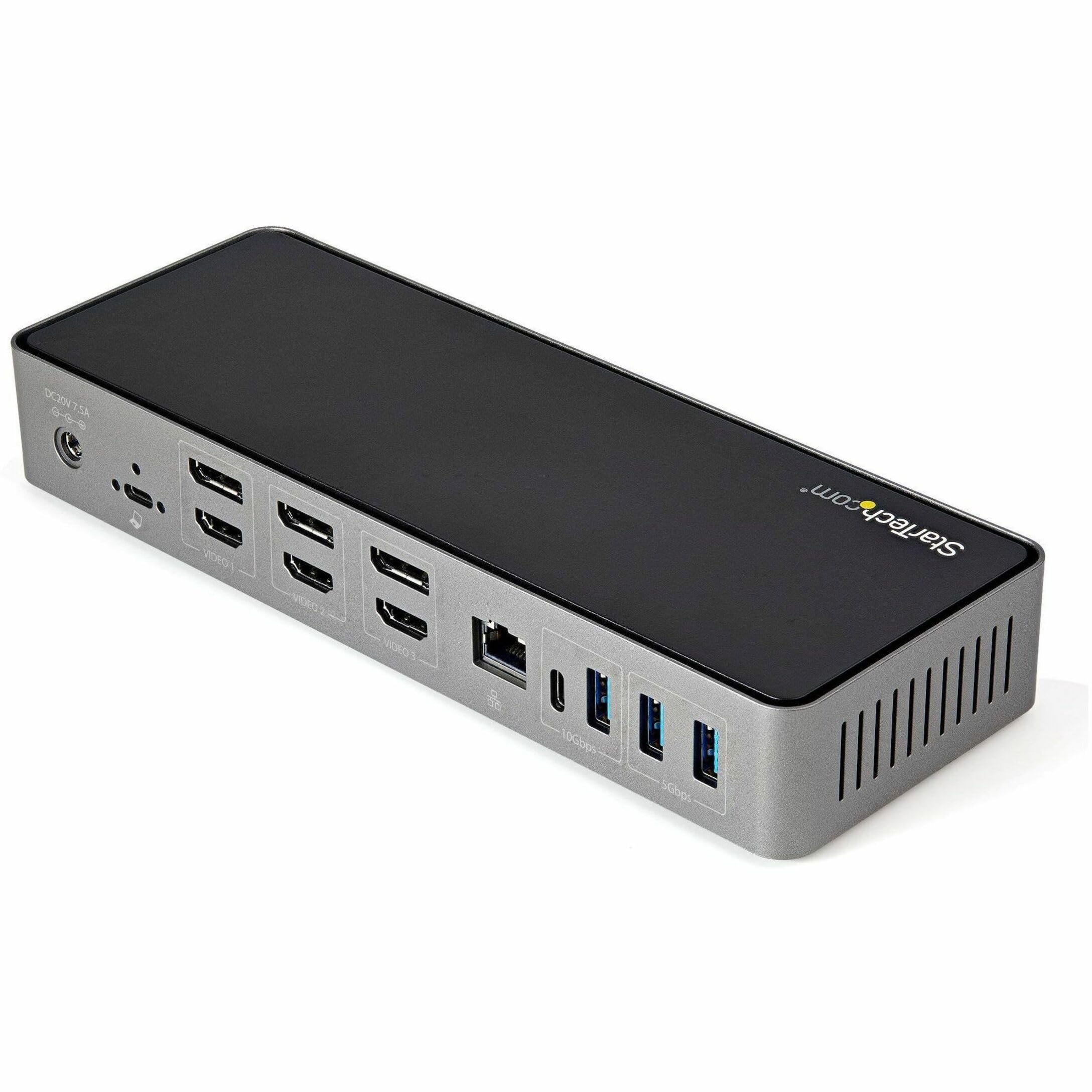 StarTech.com USB-C / USB-A Hybrid Docking Station for MacBook Pro / Air M1 M2 M3 M4 & Windows, Universal Triple 4K 60Hz HDMI DP Dock, Thunderbolt Compatible, 85W Laptop Charging - TAA, Black & Gray thumbnail 17