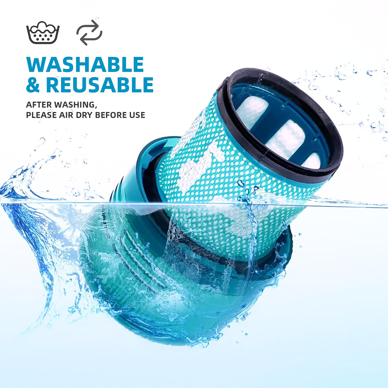 Dyson V15 Filter, 2-Pack Premium True HEPA Replacement Filters Compatible with Dyson V15 Detect, V15 Detect Absolute, V15 Submarine, V15 Detect Filter, V11 Animal Filter, V11 Filter, Part no 970013-02 thumbnail 11