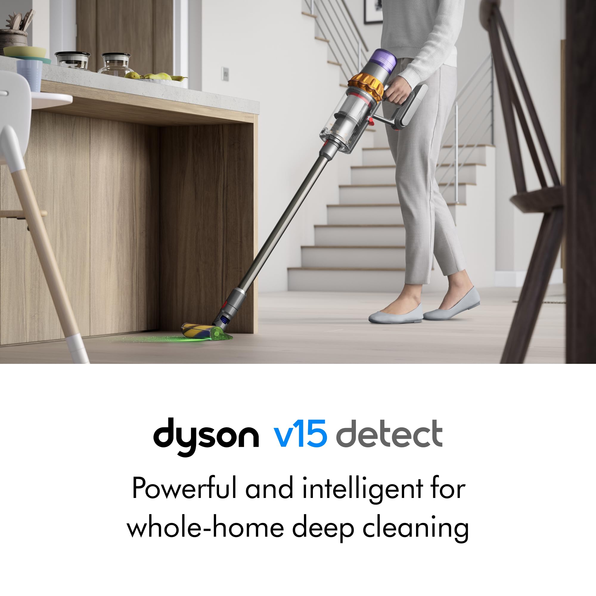 V15 Detect Cordless Vacuum Cleaner, Yellow/Nickel thumbnail 3