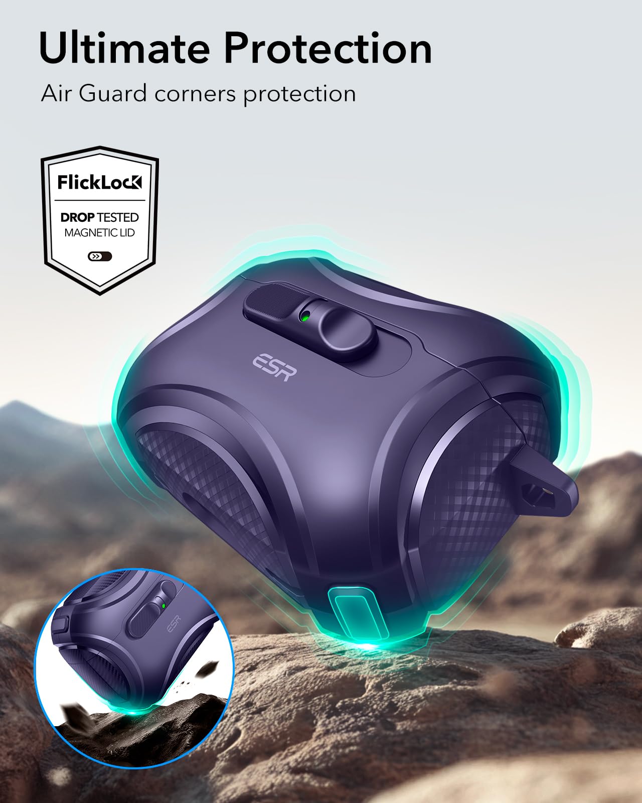 ESR for AirPods Pro 3 Case (2025), Compatible with Airpods Pro 3rd Generation Case (USB-C Cable), Effortless MagSafe, Drop-Proof Lock, Easy Open, Cyber Series, Purple thumbnail 13
